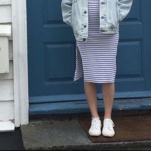 striped midi skirt